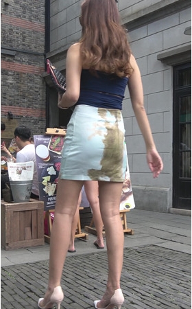 高腰包臀裙小姐姐