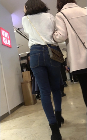 街拍三组牛仔裤MM