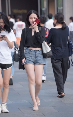 长腿美女街拍
