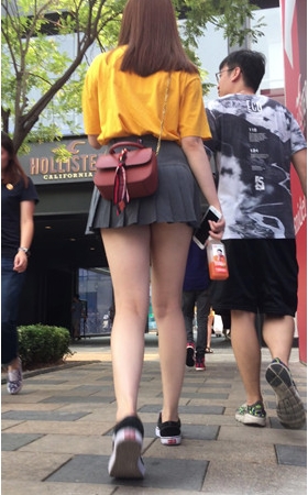 灰色百褶裙小姐姐