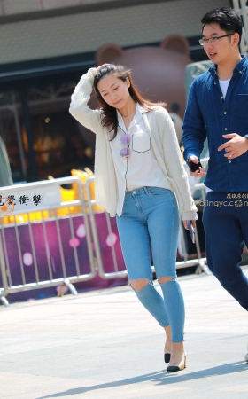 靓丽美女 紧身牛仔裤 【14p [14P]