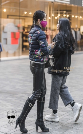 小棉袄紧皮裤大长腿彰显魅力(2017-1-11-14p) [14P]