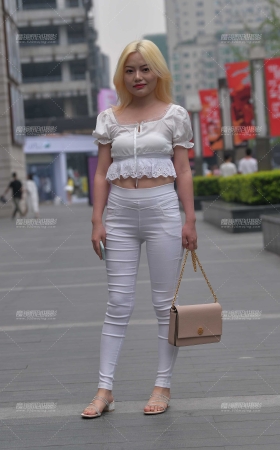 性感紧身白裤美眉 [23P]