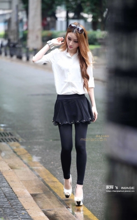 好像混血的九分裤长腿美女 [10P]