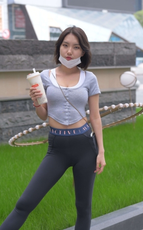 M919黑色瑜伽裤美女-2188G-4K