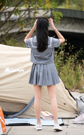 青春少女啦啦队超短裤大长腿