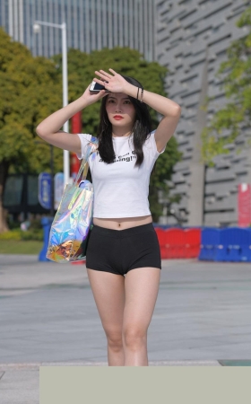 紧身黑色热裤美女MJ421