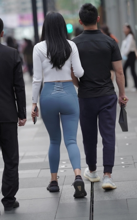 性感高腰超紧裤美女