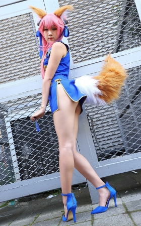蓝色连衣短裙长腿cosplay [26P]