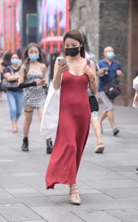 魅力红裙美女~