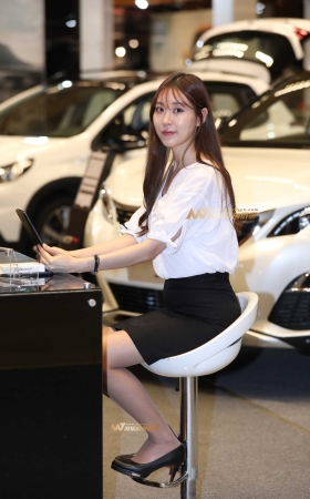 [辉辉赛贴-韩国改装车展]温婉恬淡的银葱丝袜前台妹子 [16P]
