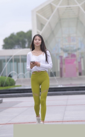 绿色瑜伽裤美女MJ3230