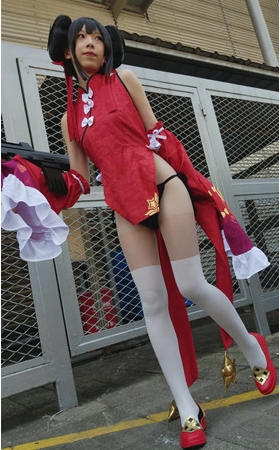 高筒白袜coplay女孩