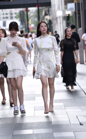 花裙子美女