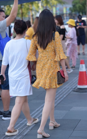 花裙子美女
