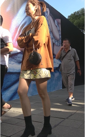 蛇皮短裙美妇