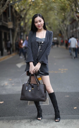 阿奔.2015.10.15.时装周 黑皮裙 小西装.10p [10P]
