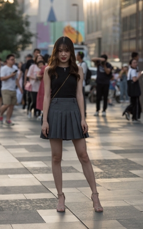 短裙高跟美女