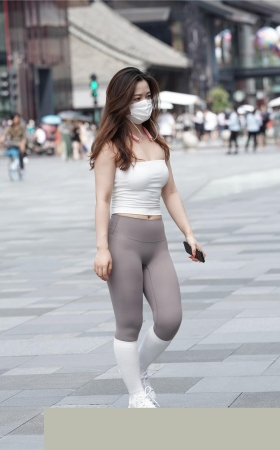 灰色紧身瑜伽裤美女MJ1000[800M]