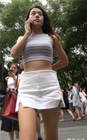 4K 性感小蛮腰短裙街拍美女