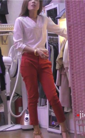 4k-服装店美足高跟性感知性美丽老板娘