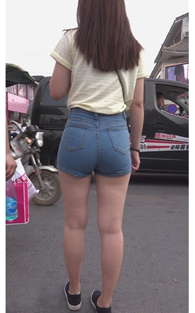 蓝色极品蜜桃蓝色紧身牛仔裤