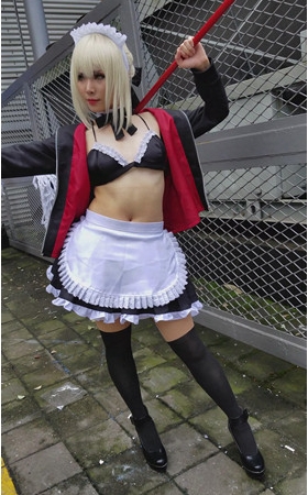 女仆装黑丝cosplay