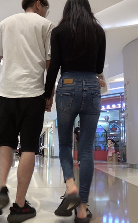 高腰蓝牛小姐姐
