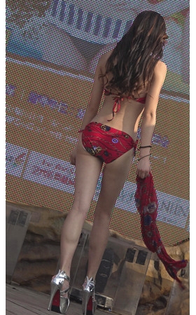 红色泳装比基尼美女