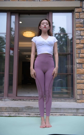 【一只麋鹿旅拍摄影作品】紫色瑜伽裤美女<font color=red> [10P]</font>