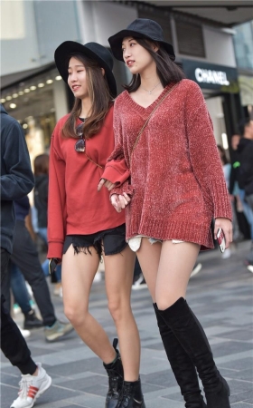 初冬时的两位时尚美腿小姐姐3A125[67P-370M]