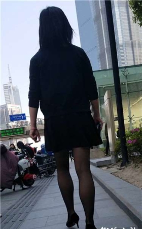 4k超清，街拍气质OL黑丝高跟鞋美女