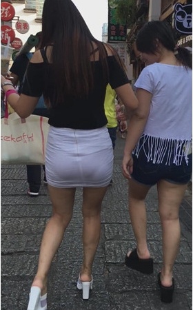 白色包臀裙小姐姐